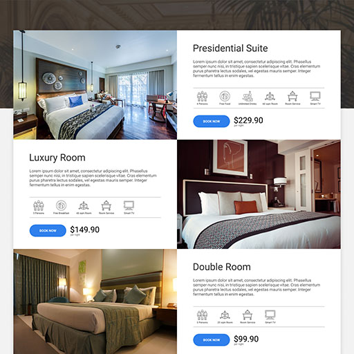 Figma Hotel Rooms Page